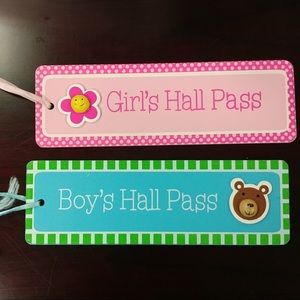 4/$15 🌻 Set of 2 Hall Passes - Girls & Boys